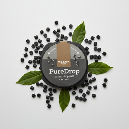 Flat lay Meenk Pure Drop Naturel met laurierblaadjes